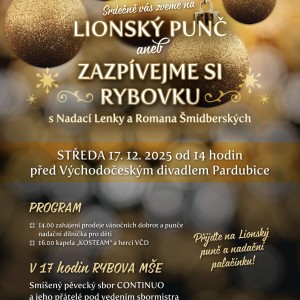 „LIONSKÝ PUNČ aneb ZAZPÍVEJME SI RYBOVKU s NADACÍ LENKY A ROMANA ŠMIDBERSKÝCH“