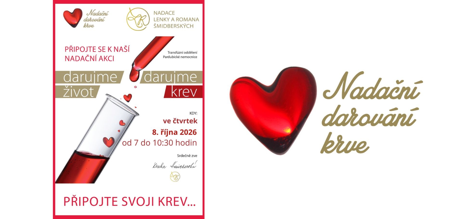 Nadační darování krve - ŘÍJEN 2026